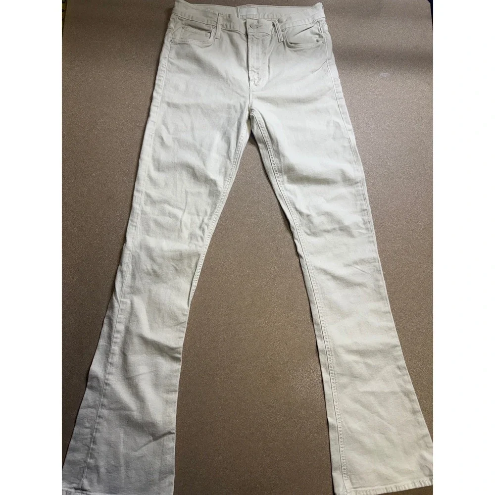 Mother The Runaway Flare Jeans‎ So Far Gone Ivory Off White Denim Size 29